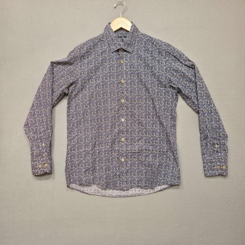 Visconti Black Men's Multicolored Long Sleeve Button Up Shirt Size Medium‎